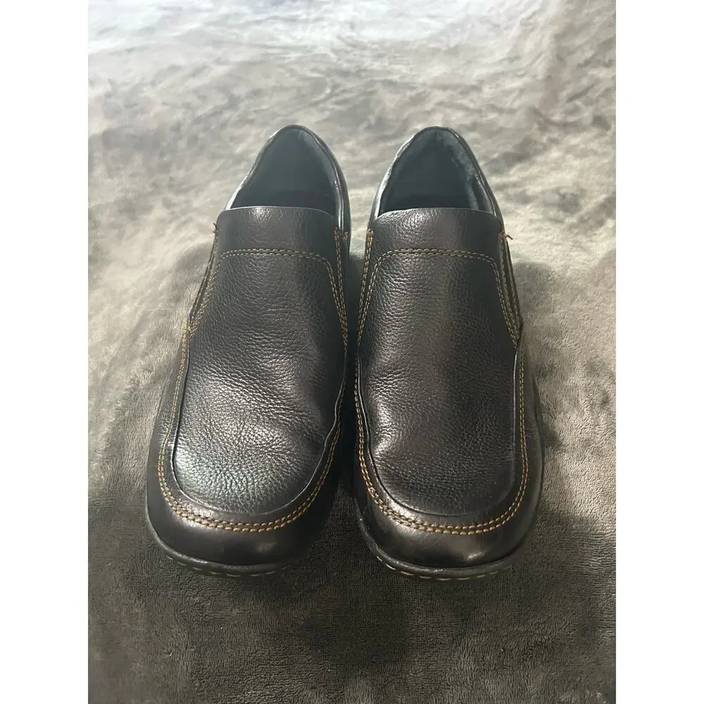 Men's Born brown leather slip on loafers, Size 9 - Picture 2 of 12